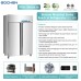 2 Door Commercial Refrigerator, Eqchen EQ-48R 48" W Reach in Fridge 36 Cu.ft Upright Cooler for Restaurant, Bar, Shop, etc
