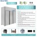 3 Door Commercial Freezer, Eqchen EQ-72F 72" W Reach in Upright Freezer 54 Cu.ft for Restaurant, Bar, Shop, etc