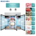 3 Door Commercial Freezer, Eqchen EQ-72F 72" W Reach in Upright Freezer 54 Cu.ft for Restaurant, Bar, Shop, etc