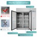 3 Door Commercial Freezer, Eqchen EQ-72F 72" W Reach in Upright Freezer 54 Cu.ft for Restaurant, Bar, Shop, etc