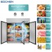 3 Door Commercial Refrigerator, Eqchen EQ-72R 72" W Reach in Fridge 54 Cu.ft Upright Cooler for Restaurant, Bar, Shop, etc