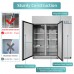 3 Door Commercial Refrigerator, Eqchen EQ-72R 72" W Reach in Fridge 54 Cu.ft Upright Cooler for Restaurant, Bar, Shop, etc