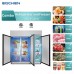 3 Door Commercial Refrigerator and Freezer, EQCHEN 72" 3 door Reach-In Commercial Fridge Freezer Combo 54 Cu.ft