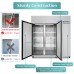 3 Door Commercial Refrigerator and Freezer, EQCHEN 72" 3 door Reach-In Commercial Fridge Freezer Combo 54 Cu.ft