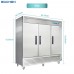 3 Door Commercial Freezer, Eqchen EQF-82B 82" W Reach in Upright Freezer 72 Cu.ft for Restaurant, Bar, Shop, etc