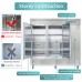 3 Door Commercial Freezer, Eqchen EQF-82B 82" W Reach in Upright Freezer 72 Cu.ft for Restaurant, Bar, Shop, etc