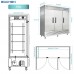 3 Door Commercial Freezer, Eqchen EQF-82B 82" W Reach in Upright Freezer 72 Cu.ft for Restaurant, Bar, Shop, etc