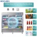 3 Glass Door Commercial Refrigerator, Eqchen EQR-82BG 82" W Reach in Fridge 72 Cu.ft Upright Cooler for Restaurant, Bar, Shop, etc