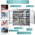 3 Glass Door Commercial Refrigerator, Eqchen EQR-82BG 82" W Reach in Fridge 72 Cu.ft Upright Cooler for Restaurant, Bar, Shop, etc