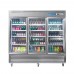 3 Glass Door Commercial Refrigerator, Eqchen EQR-82BG 82" W Reach in Fridge 72 Cu.ft Upright Cooler for Restaurant, Bar, Shop, etc