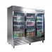3 Glass Door Commercial Refrigerator, Eqchen EQR-82BG 82" W Reach in Fridge 72 Cu.ft Upright Cooler for Restaurant, Bar, Shop, etc