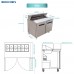 Sandwich Prep Table Refrigerator, EQCHEN 48" 2 Door Commercial Salad Sandwich Food Prep Table Cooler