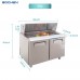EQSR-48BM Sandwich Prep Table Refrigerator, EQCHEN 48" 2 Door Mega Top Salad Sandwich Prep Table. EQCHEN Mega Top