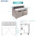 EQSR-60B Sandwich Prep Table Refrigerator, EQCHEN 60" 2 Door Commercial Salad Sandwich Prep Table. EQCHEN Sandwich Prep Table