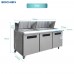 EQSR-72BM Sandwich Prep Table Refrigerator, EQCHEN 72" 3 Door Mega Top Salad Sandwich Prep Table. EQCHEN Mega Top