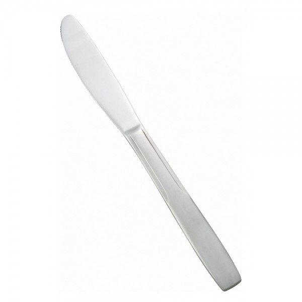 Winco 0008-08 Manhattan 8-1/8 Flatware Stainless Steel Solid Handle Dinner Knife