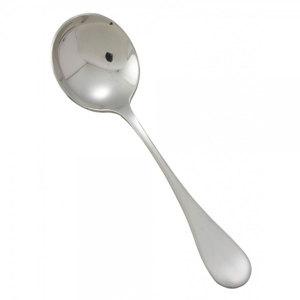 Winco 0037-04 6-1/4 Venice Flatware Stainless Steel Bouillon Spoon