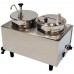 Winco Benchmark 51073P Two 7 Qt. Wells Countertop Food Topping Warmer with 3oz Ladle & Pump - 120V