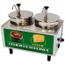 Winco Benchmark 51074A Two 7 Qt. Wells Countertop Chili/Cheese Food Topping Warmer with Two Pump - 120V