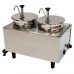 Winco Benchmark 51074P Two 7 Qt. Wells Countertop Food Topping Warmer with Two Pump - 120V