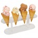 Winco ACN-4 Clear Acrylic 12 Wide 4-Hole Ice Cream Cone Holder Stand