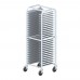 Winco ALPR-26BK 22 x 20 x 62 1/2 Aluminum 26-Tier Pizza Pan Rack with Brakes