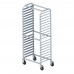 Winco ALRS-20BK 70 1/4 x 29 x 18 Aluminum 20-Tier Side Load Sheet Pan Rack with Brakes