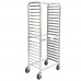 Winco AWRS-20BK 70 1/4 x 29 x 18 Aluminum 20-Tier Side-Load Sheet Pan Rack with Brakes