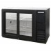 Beverage Air BB48HC-1-F-GS-B-27 48 Black Two Sliding Glass Door Food Rated Back Bar Refrigerator with Stainless Steel Top