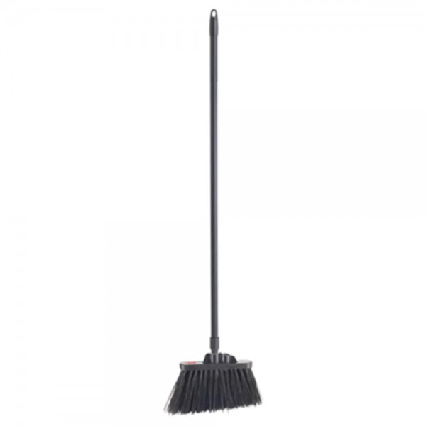 Winco BRAU-9K-H 48 Black Lobby Broom with Angle Bristles and Black Handle Winco BRAU-9K-H 48 Black Lobby Broom with Angle Bristles and Black Handle