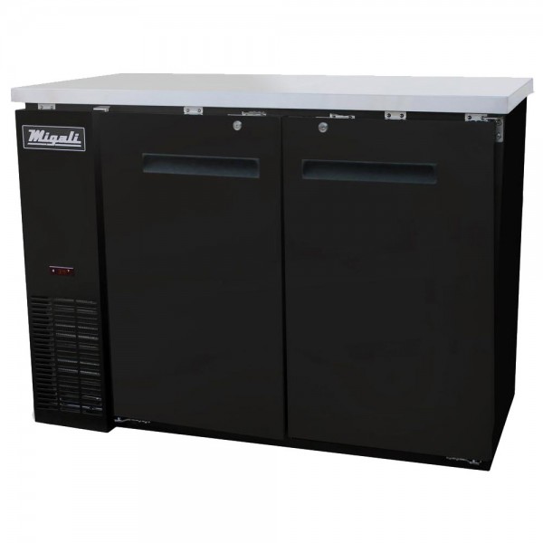 Migali C-BB48-HC 48" Solid Swing Door Back Bar Cooler, Stainless Steel Top - 11.8 Cu. Ft. Migali C-BB48-HC 48" Solid Swing Door Back Bar Cooler, Stainless Steel Top - 11.8 Cu. Ft.