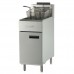 Migali C-F50-LP 15" Liquid Propane Stainless Steel Floor Fryer, 50 lb. - 120,000 BTU