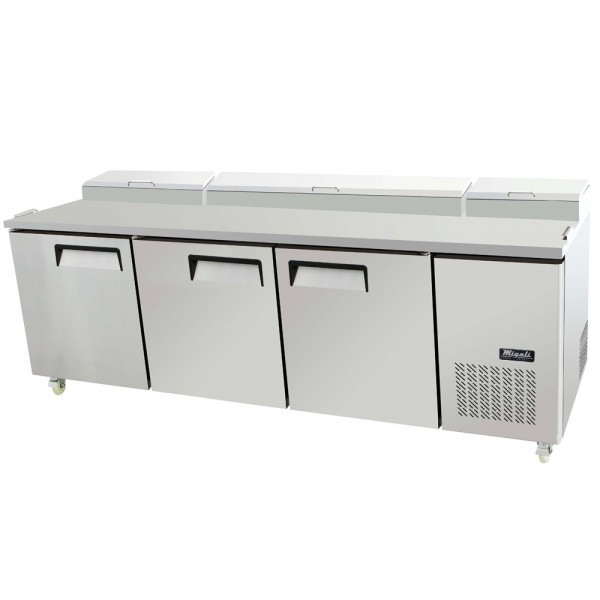Migali C-PP93-HC 93" Refrigerated Pizza Prep Table with Topping Rail - 12 Pan Migali C-PP93-HC 93" Refrigerated Pizza Prep Table with Topping Rail - 12 Pan