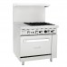 Migali C-RO4-12GL-LP 36" Liquid Propane 4 Burner Range w/ Oven & 12" Griddle - 140,000 BTU