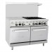 Migali C-RO4-24GL-LP 48" Liquid Propane 4 Burner Range with 2 Oven with 24" Griddle - 188,000 BTU