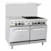 Migali C-RO4-24GL-NG 48" Natural Gas 4 Burner Range with 2 Oven with 24" Griddle - 196,000 BTU