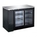 Wowcooler WBB-48G-SL 48" Sliding Glass Door Back Bar Cooler, Black