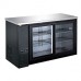 Wowcooler WBB-60G-SL 60" Sliding Glass Door Back Bar Cooler, Black