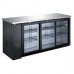 Wowcooler WBB-72G-SL 72" Sliding Glass Door Back Bar Cooler, Black