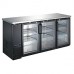 Wowcooler WBB-72G 72" Swing Glass Door Back Bar Cooler, Black