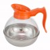 Winco CD-64O 64 oz Polycarbonate Decaf Coffee Decanter with Stainless Steel Bottom and Orange Handle Winco CD-64O 64 oz Polycarbonate Decaf Coffee Decanter with Stainless Steel Bottom and Orange Handle