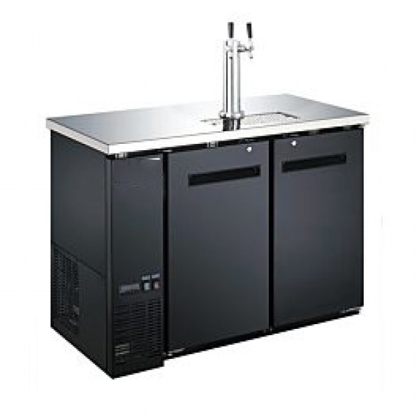 Coldline CDD-48 48" Black 2 Tap Refrigerated Direct Draw Beer Dispenser