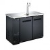 Wowcooler WDD-48 48" Black 2 Tap Refrigerated Direct Draw Beer Dispenser