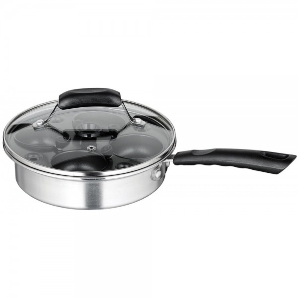 Winco CEP-4 Non Stick 4 Compartment Egg Poacher Pan Tray and Lid Winco CEP-4 Non Stick 4 Compartment Egg Poacher Pan Tray and Lid