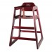 Winco CHH-103A Mahogany Finish Wood High Chair with Waist Strap