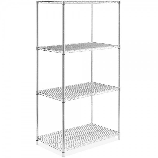 24D x 36L x 74H Chrome Wire Shelving Kit, 4-Shelf, NSF Listed 24D x 36L x 74H Chrome Wire Shelving Kit, 4-Shelf, NSF Listed