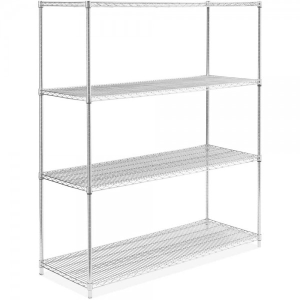 24D x 60L x 64H Chrome Wire Shelving Kit, 4-Shelf, NSF Listed 24D x 60L x 64H Chrome Wire Shelving Kit, 4-Shelf, NSF Listed