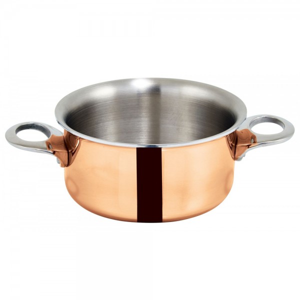 Winco DCCR-3C 3-3/4 15 oz. Tri-Ply Copper Plated Stainless Steel Mini Casserole Winco DCCR-3C 3-3/4 15 oz. Tri-Ply Copper Plated Stainless Steel Mini Casserole