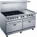 Dukers DCR60-6B24GM 60″ Commercial Gas Range, Six Open Burners, 24″ Griddle