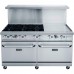 Dukers DCR60-6B24GM 60″ Commercial Gas Range, Six Open Burners, 24″ Griddle